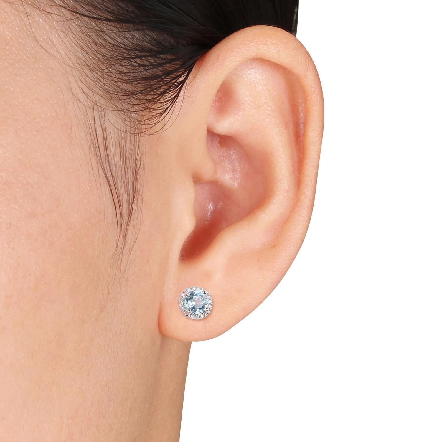 Blue Topaz and Diamond Earrings sold by Lord & Taylor product image thumbnail 2