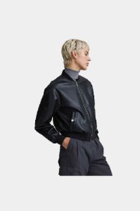 Vegan Leather Zip Up Bomber Jacket sold by Lord & Taylor