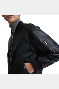 Vegan Leather Zip Up Bomber Jacket sold by Lord & Taylor