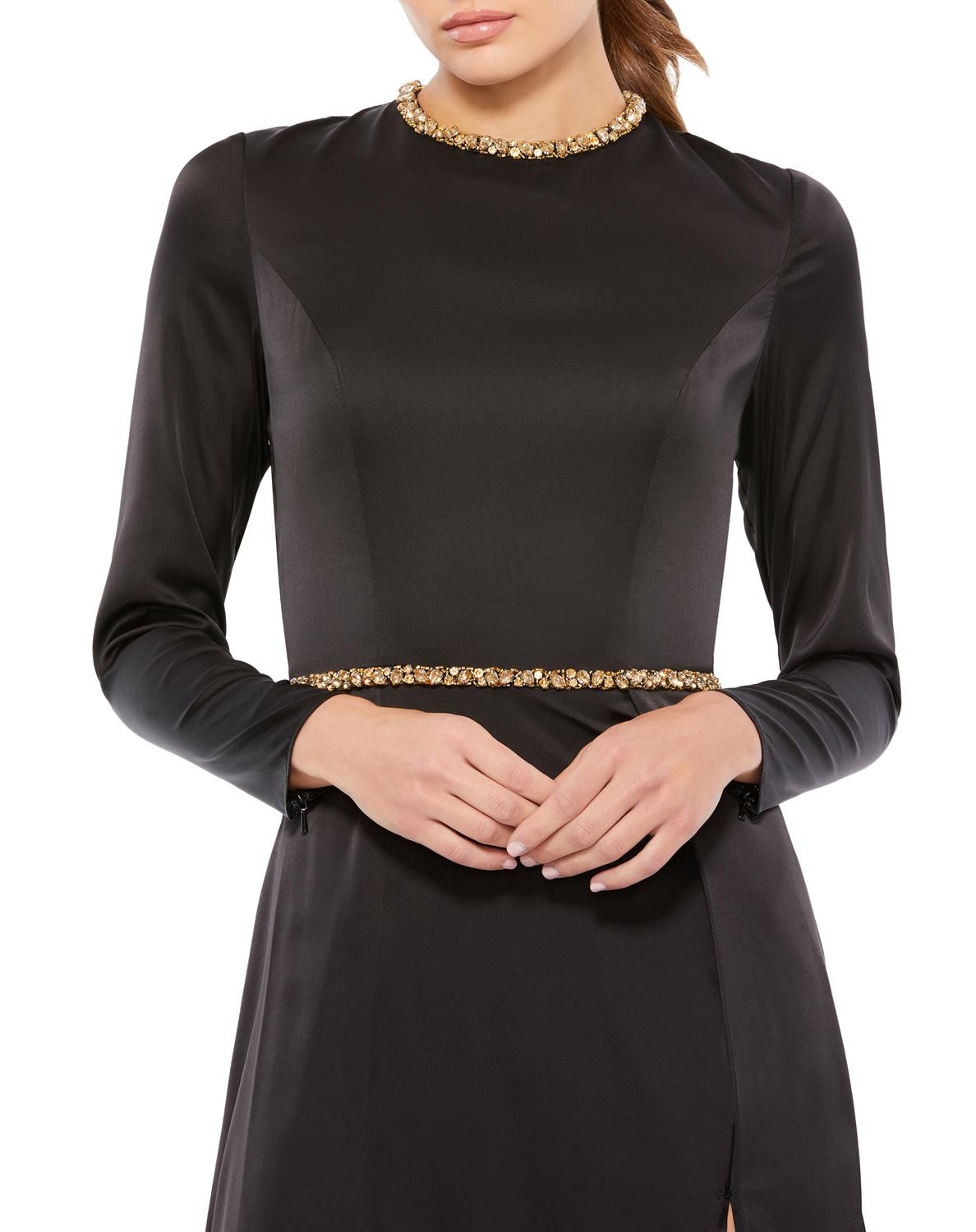 Beaded Trim High Neck Open Back Gown sold by Lord & Taylor product image thumbnail 2
