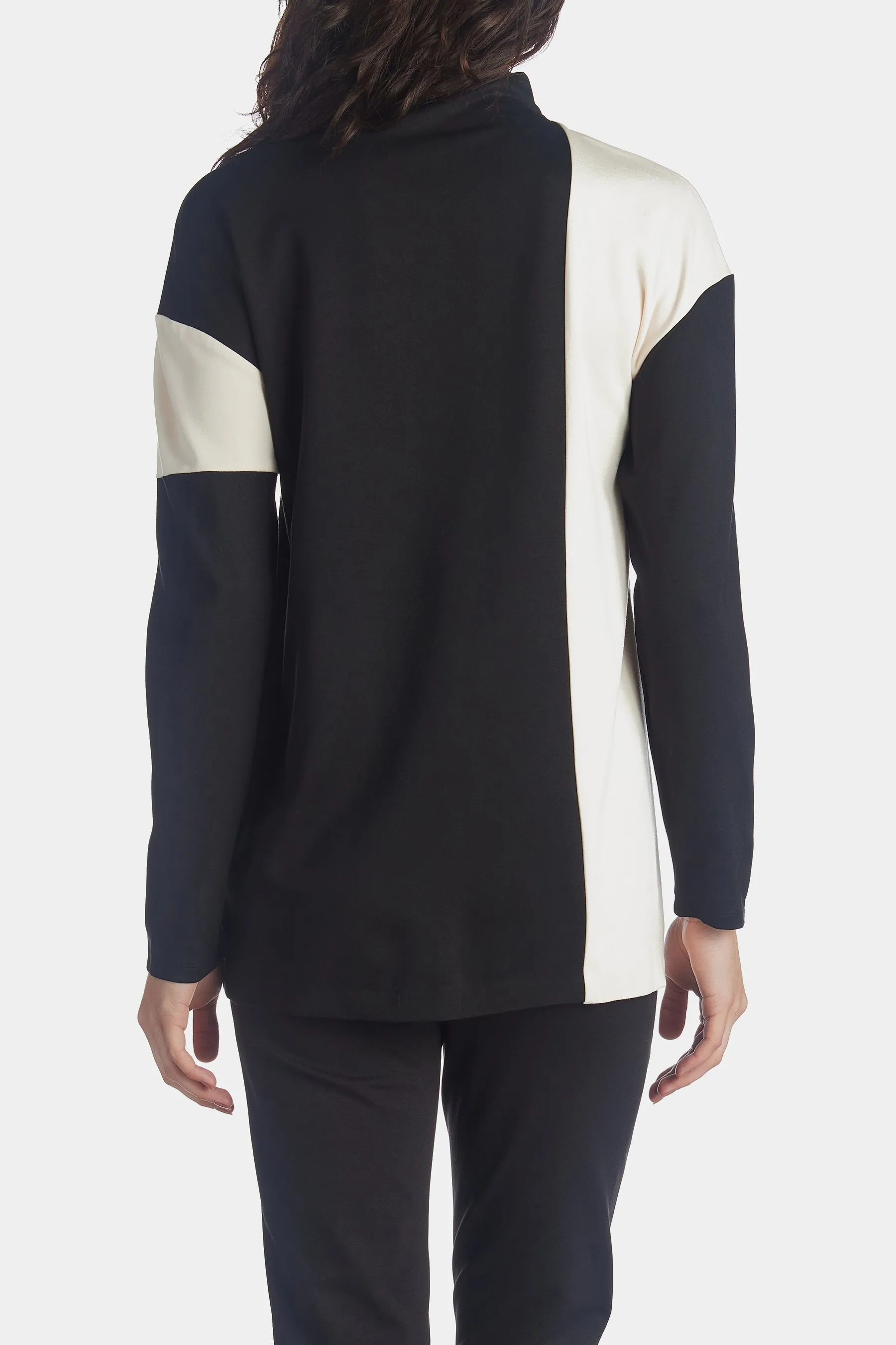 Colorblocked Drop Shoulder Mock Neck Knit Top sold by Lord & Taylor product image thumbnail 5