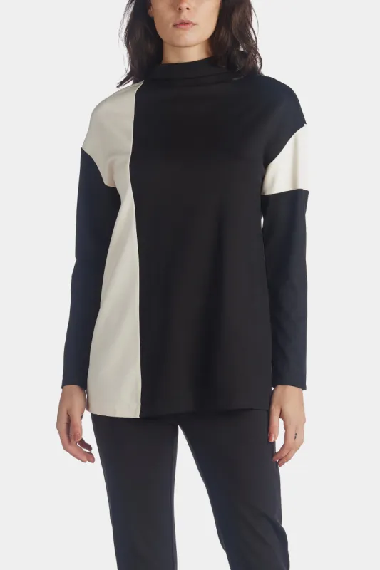 Colorblocked Drop Shoulder Mock Neck Knit Top sold by Lord & Taylor