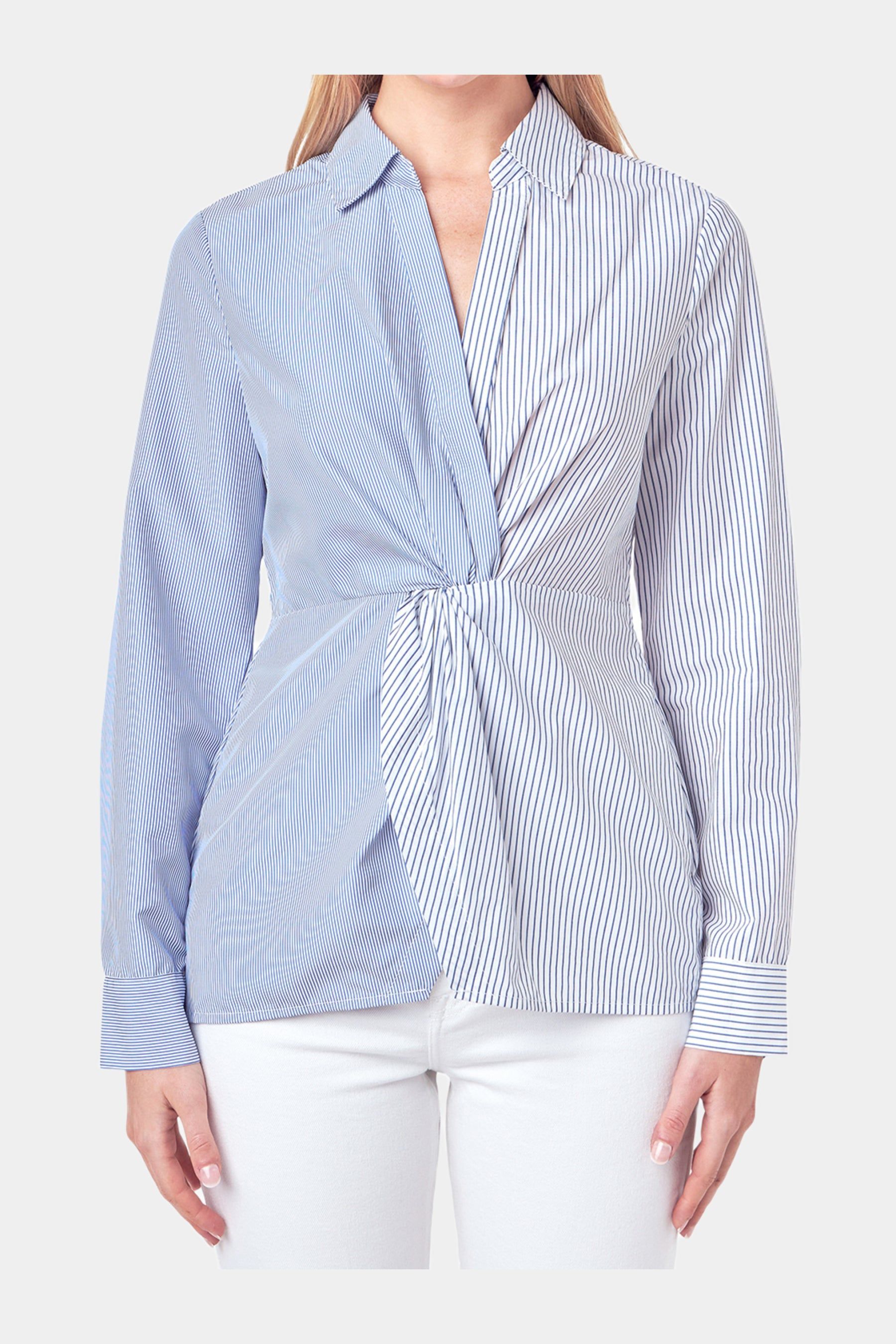 Striped Combo Twist Front Shirt sold by Lord & Taylor product image thumbnail 5