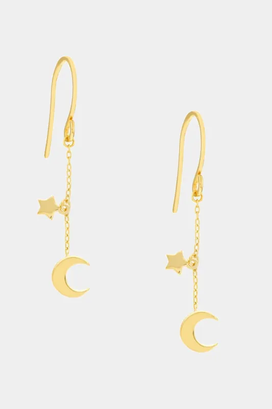 Crescent Moon & Star Drop Earrings sold by Lord & Taylor