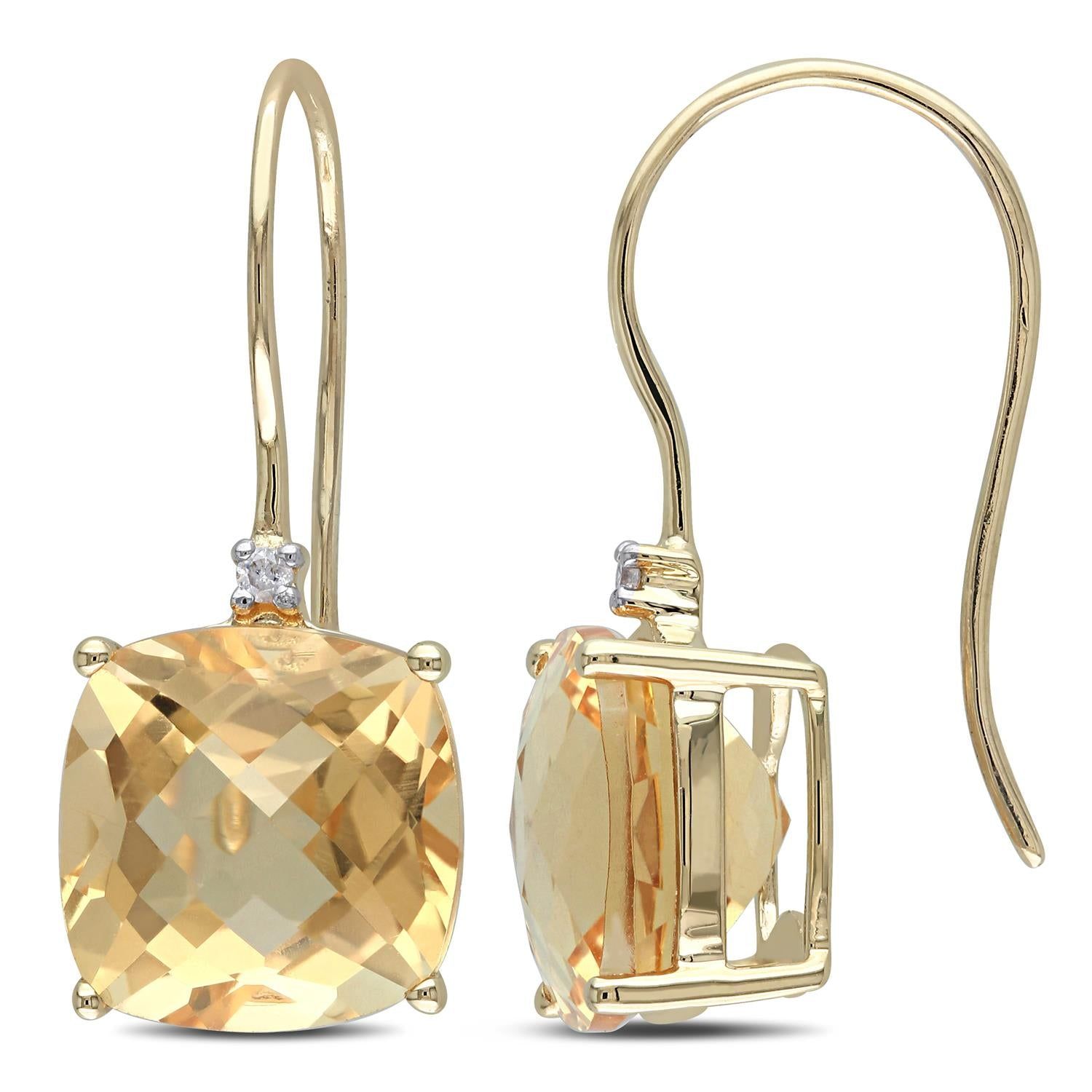 10k Yellow Gold Citrine and Diamond Accent Earrings sold by Lord & Taylor product image thumbnail 3