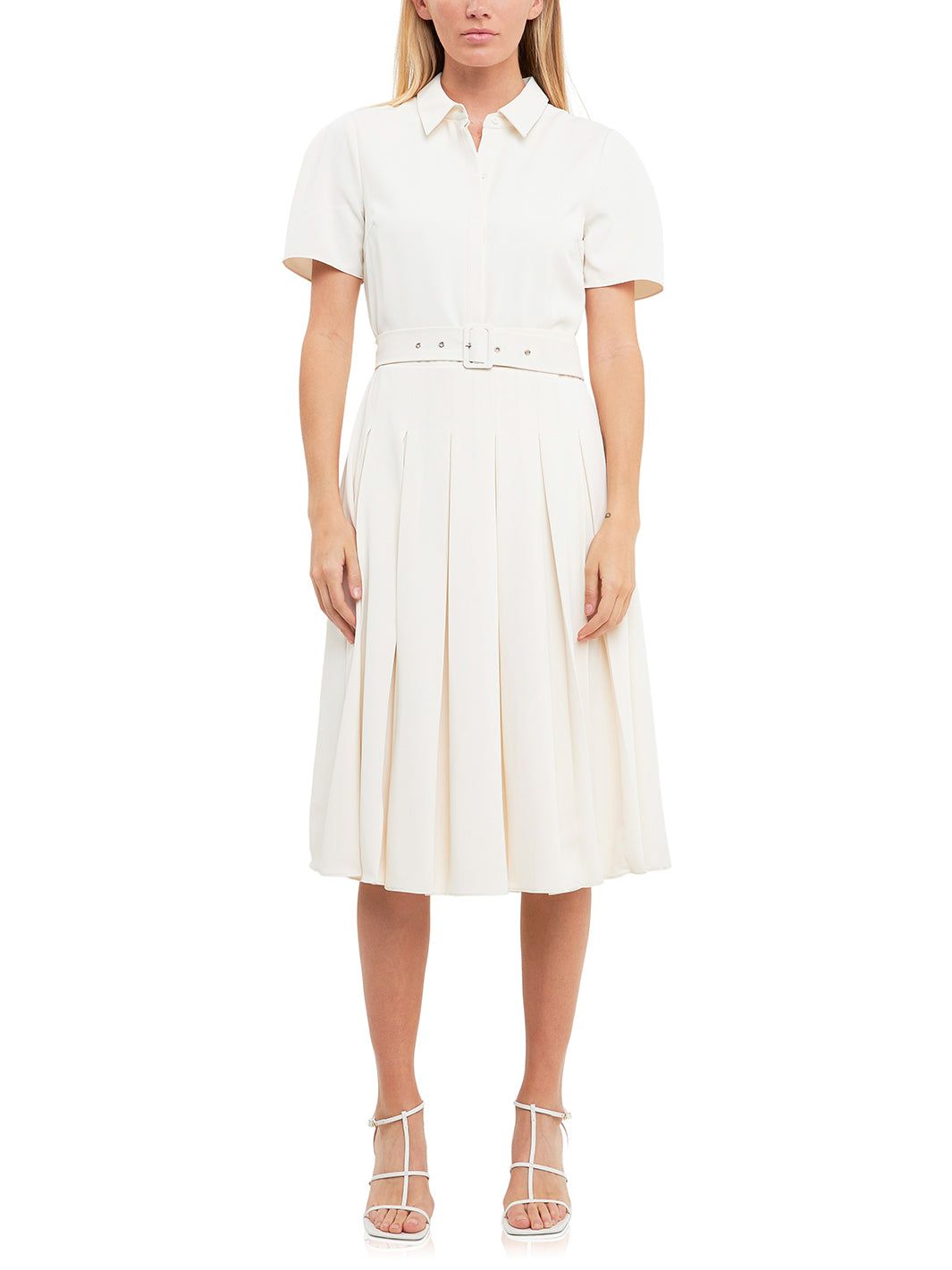 Pleated Collared Midi Dress sold by Lord & Taylor product image thumbnail 6