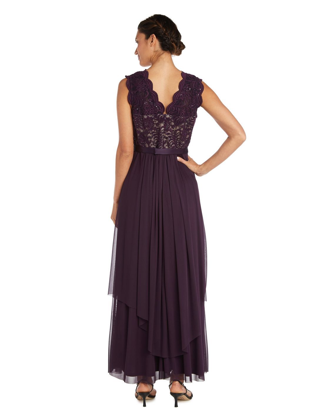 Maxi Gown with Lace Bust and Sheer Skirt, with Diamante Embellishment sold by Lord & Taylor product image thumbnail 2