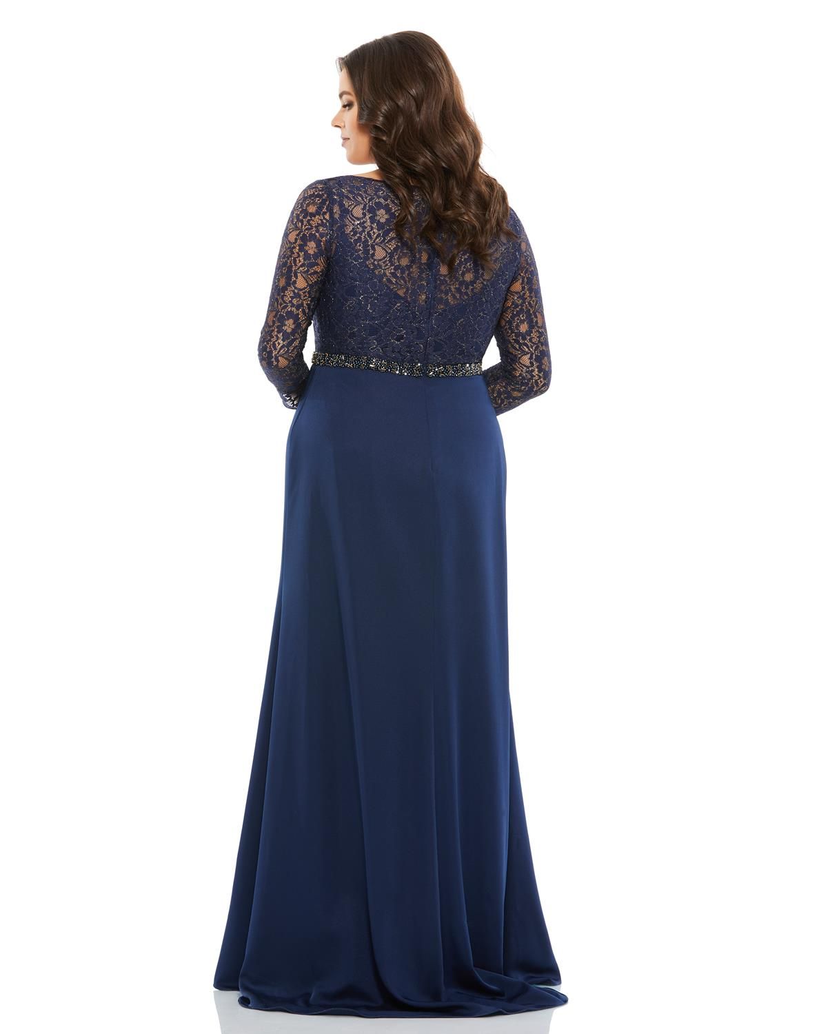 Long Sleeve V Neck A-Line Gown sold by Lord & Taylor product image thumbnail 2