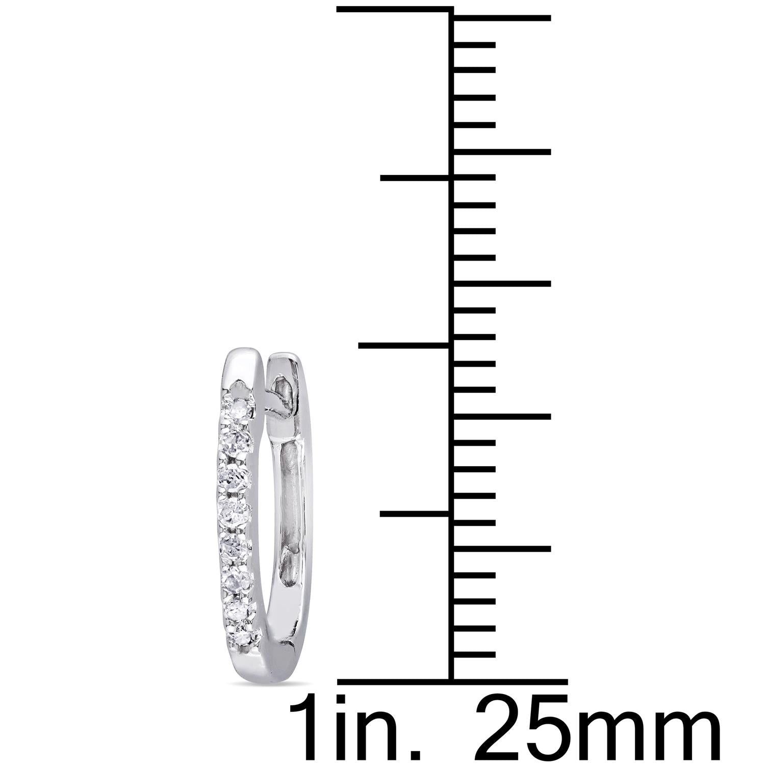 10k White Gold Diamond Hoop Earrings sold by Lord & Taylor product image thumbnail 2