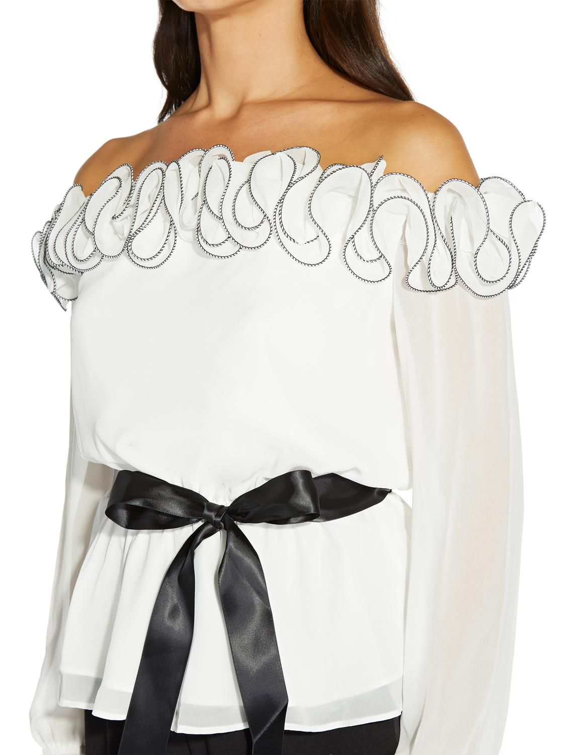 Off Shoulder Ruffle Top sold by Lord & Taylor product image thumbnail 2