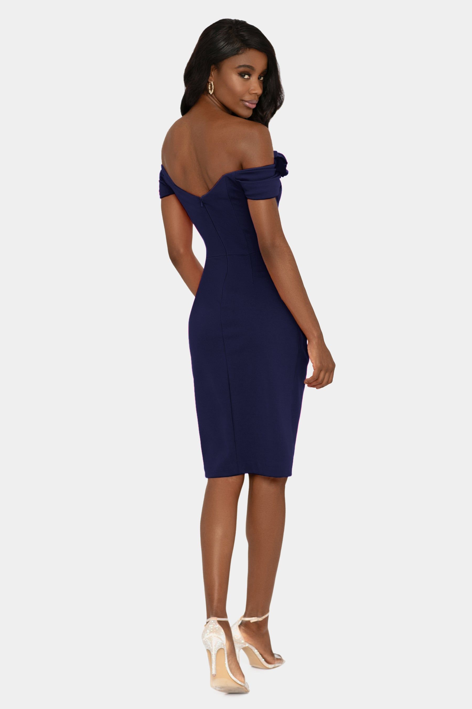 Short Scuba Crepe Off The Shoulder Rose Petal sold by Lord & Taylor product image thumbnail 2