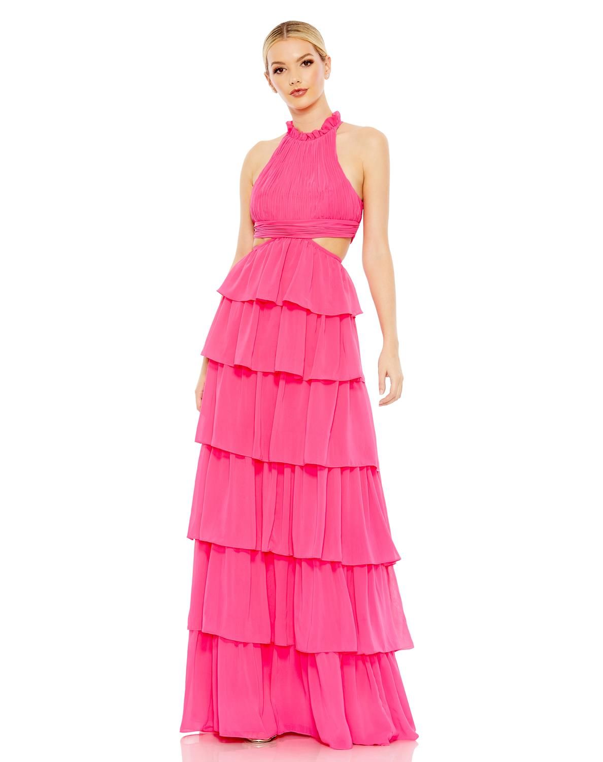 Tiered Ruffle Pleated High Neck Ball Gown sold by Lord & Taylor product image thumbnail 5