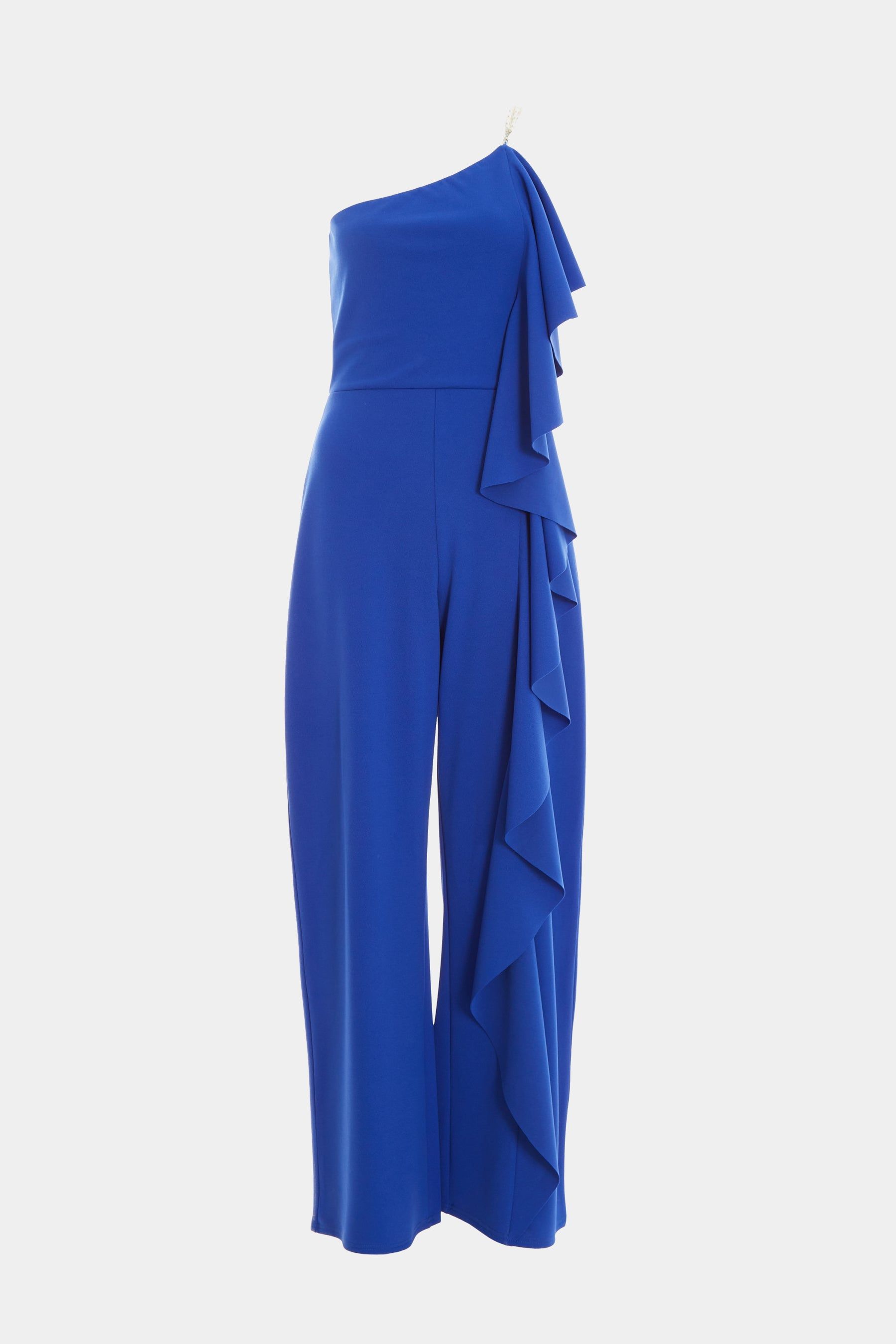 One Shoulder Frill Palazzo Jumpsuit sold by Lord & Taylor product image thumbnail 4