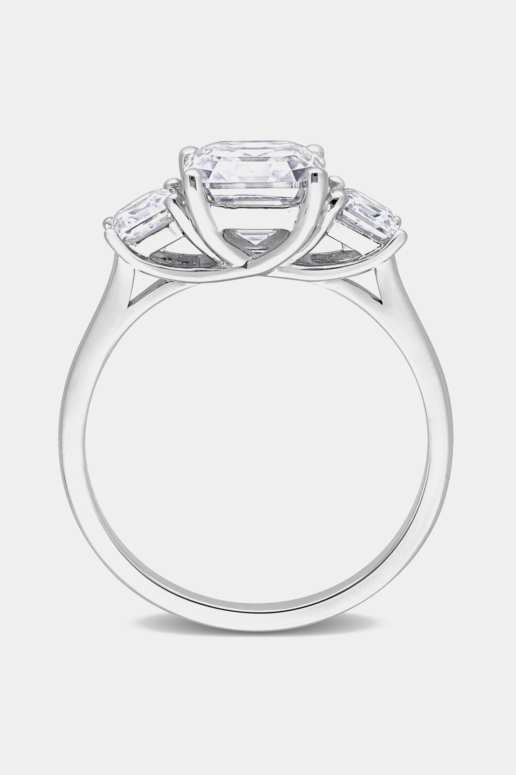 Moissanite Three Stone Ring in Sterling Silver sold by Lord & Taylor product image thumbnail 4
