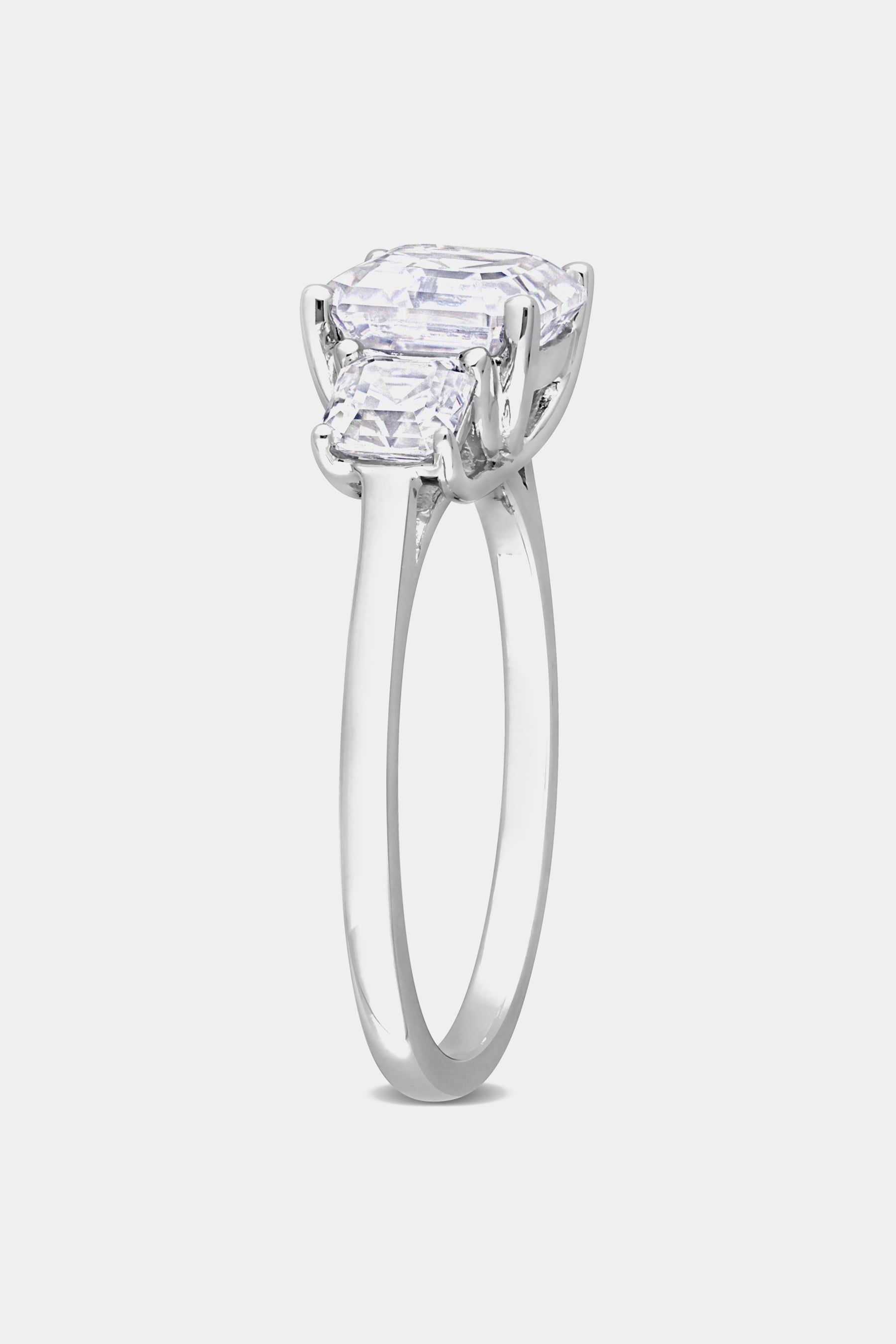 Moissanite Three Stone Ring in Sterling Silver sold by Lord & Taylor product image thumbnail 2