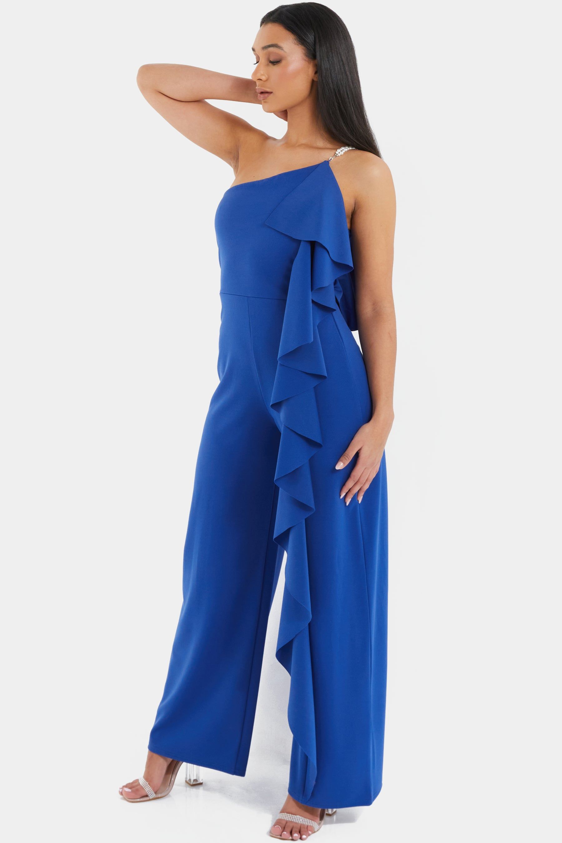 One Shoulder Frill Palazzo Jumpsuit sold by Lord & Taylor product image thumbnail 5