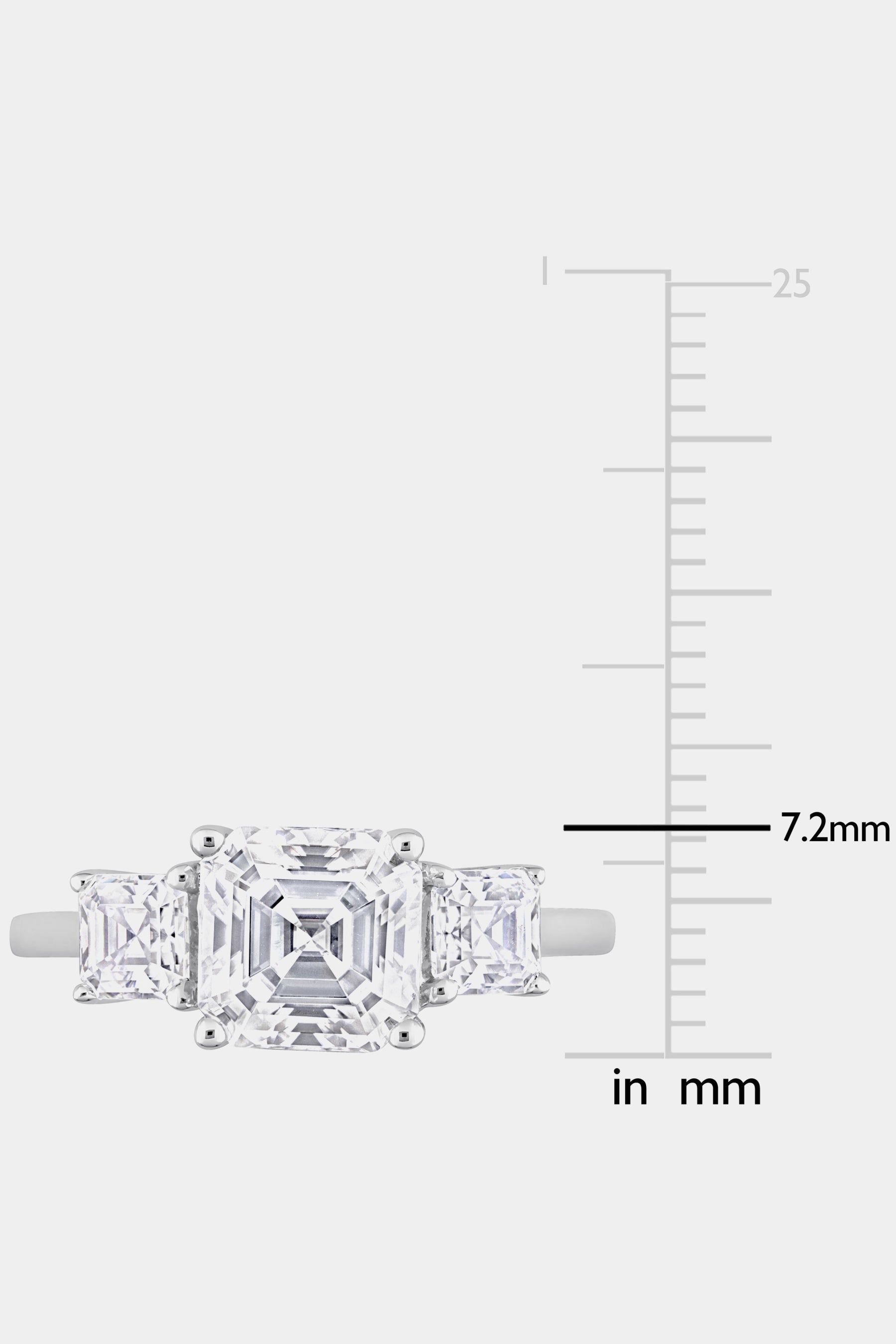 Moissanite Three Stone Ring in Sterling Silver sold by Lord & Taylor product image thumbnail 3
