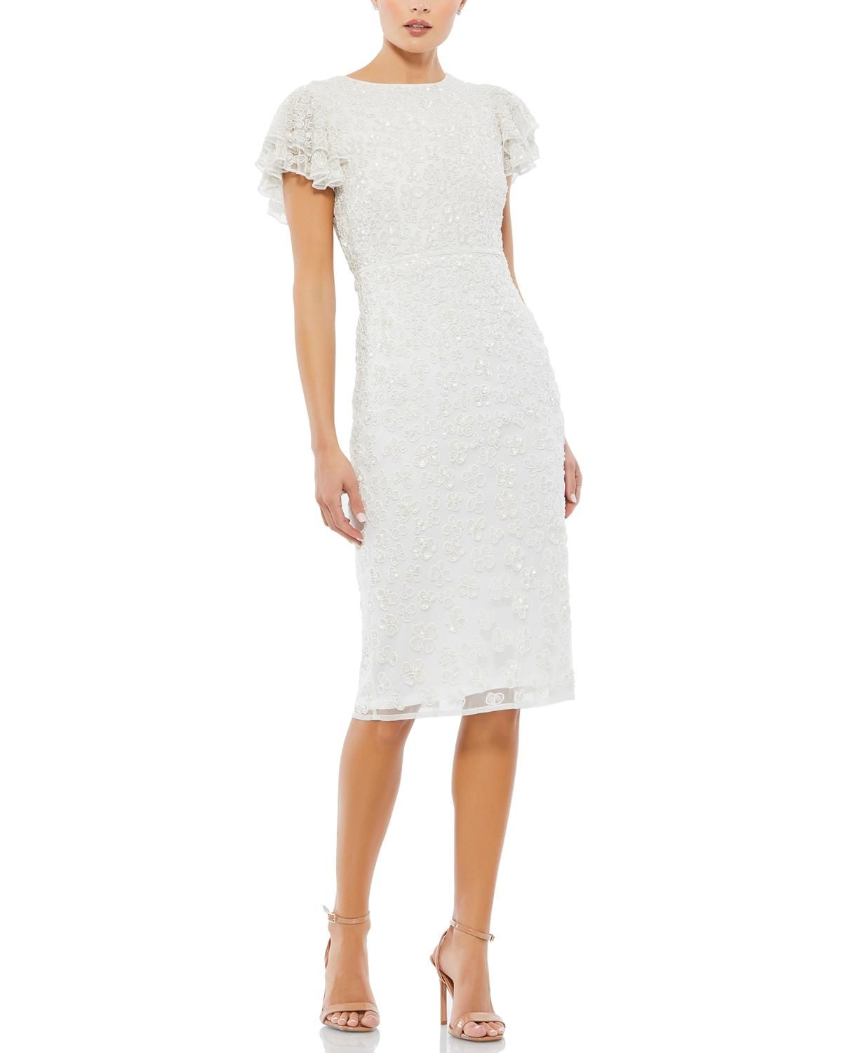 Short Sleeve Beaded Midi Dress sold by Lord & Taylor product image thumbnail 5