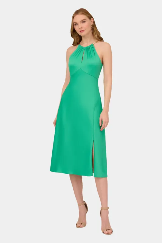 Satin Crepe Halter Dress sold by Lord & Taylor
