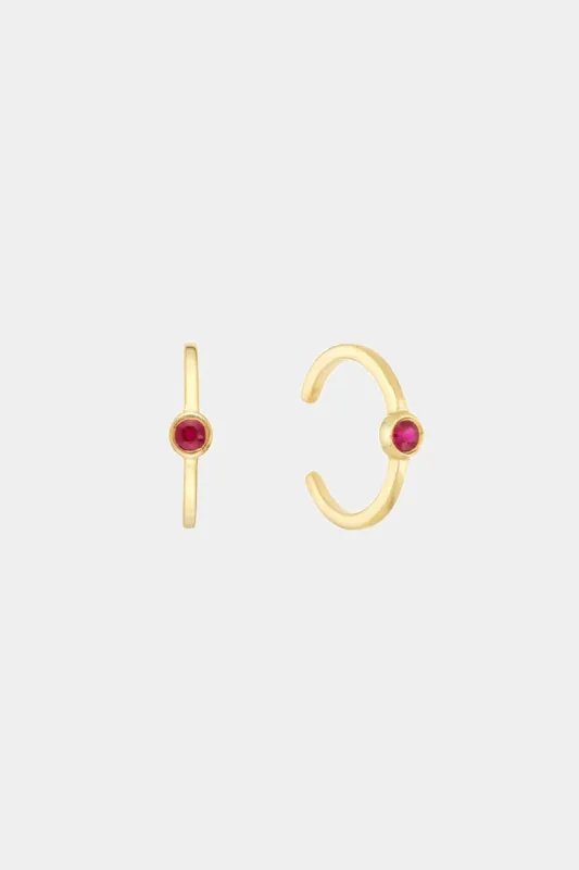 Ruby Bezel Earring Cuffs sold by Lord & Taylor