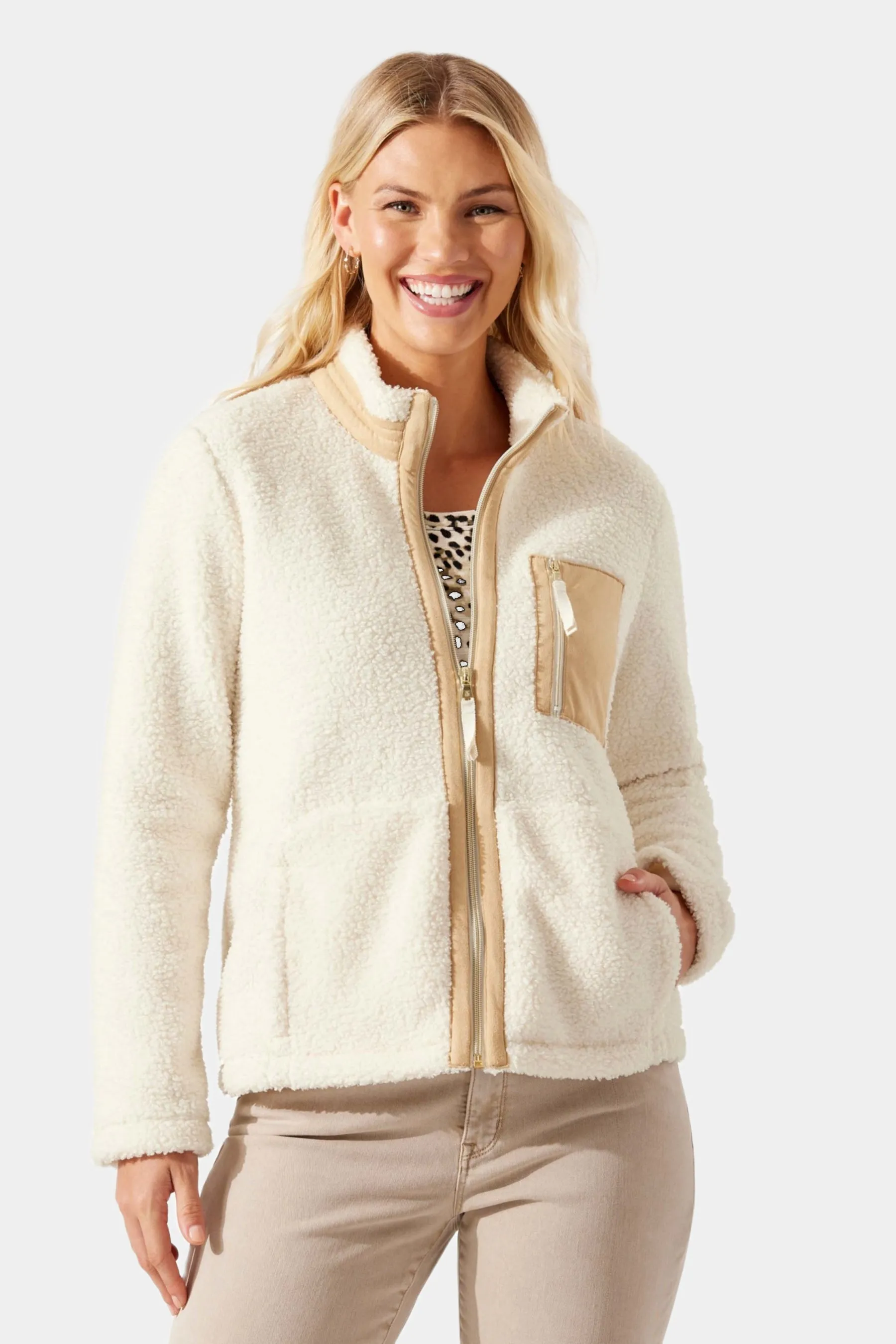 Sherpa Jacket with Faux Suede sold by Lord & Taylor product image thumbnail 4