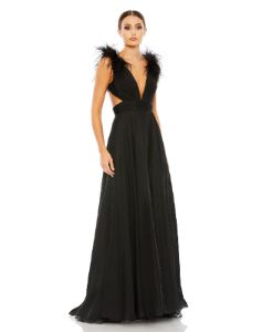 Ostrich Feather A Line Gown sold by Lord & Taylor