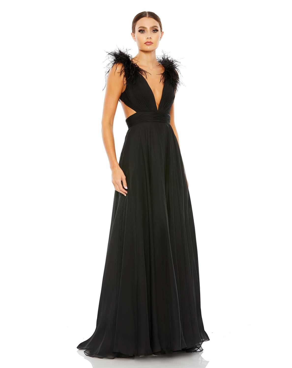 Ostrich Feather A Line Gown sold by Lord & Taylor product image thumbnail 5