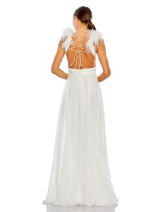 Ostrich Feather A Line Gown sold by Lord & Taylor