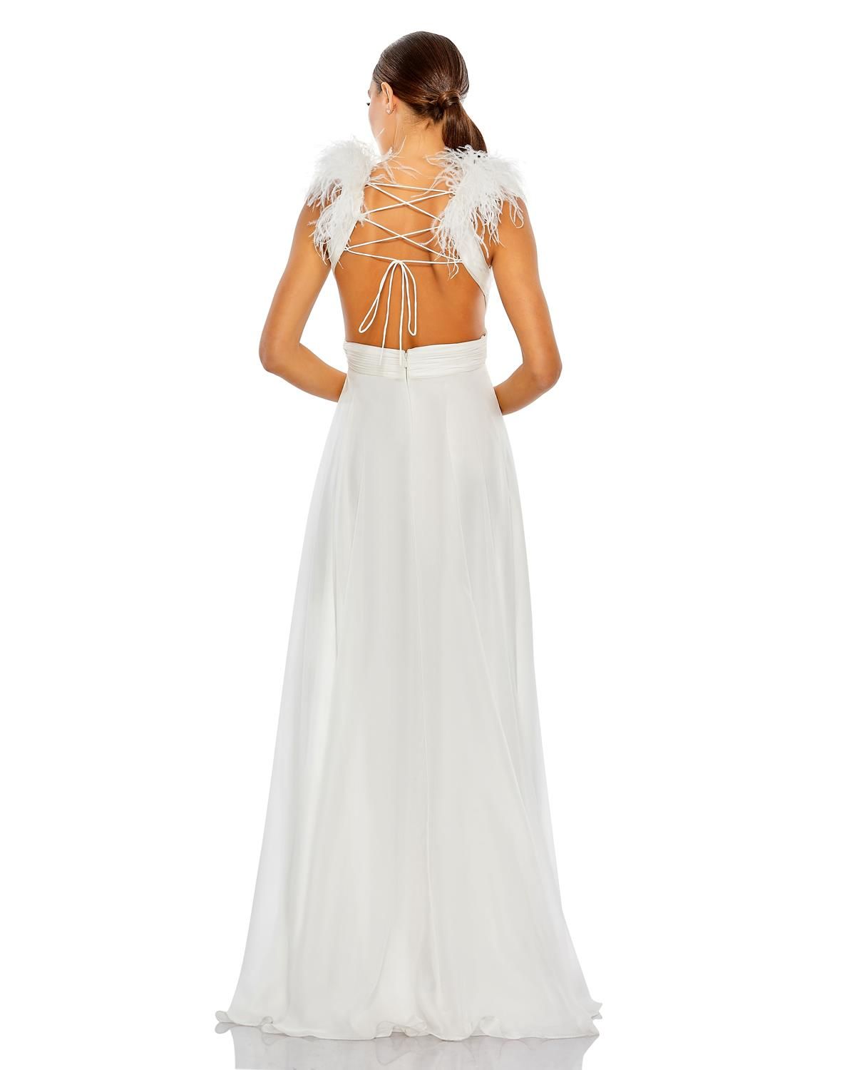 Ostrich Feather A Line Gown sold by Lord & Taylor product image thumbnail 2