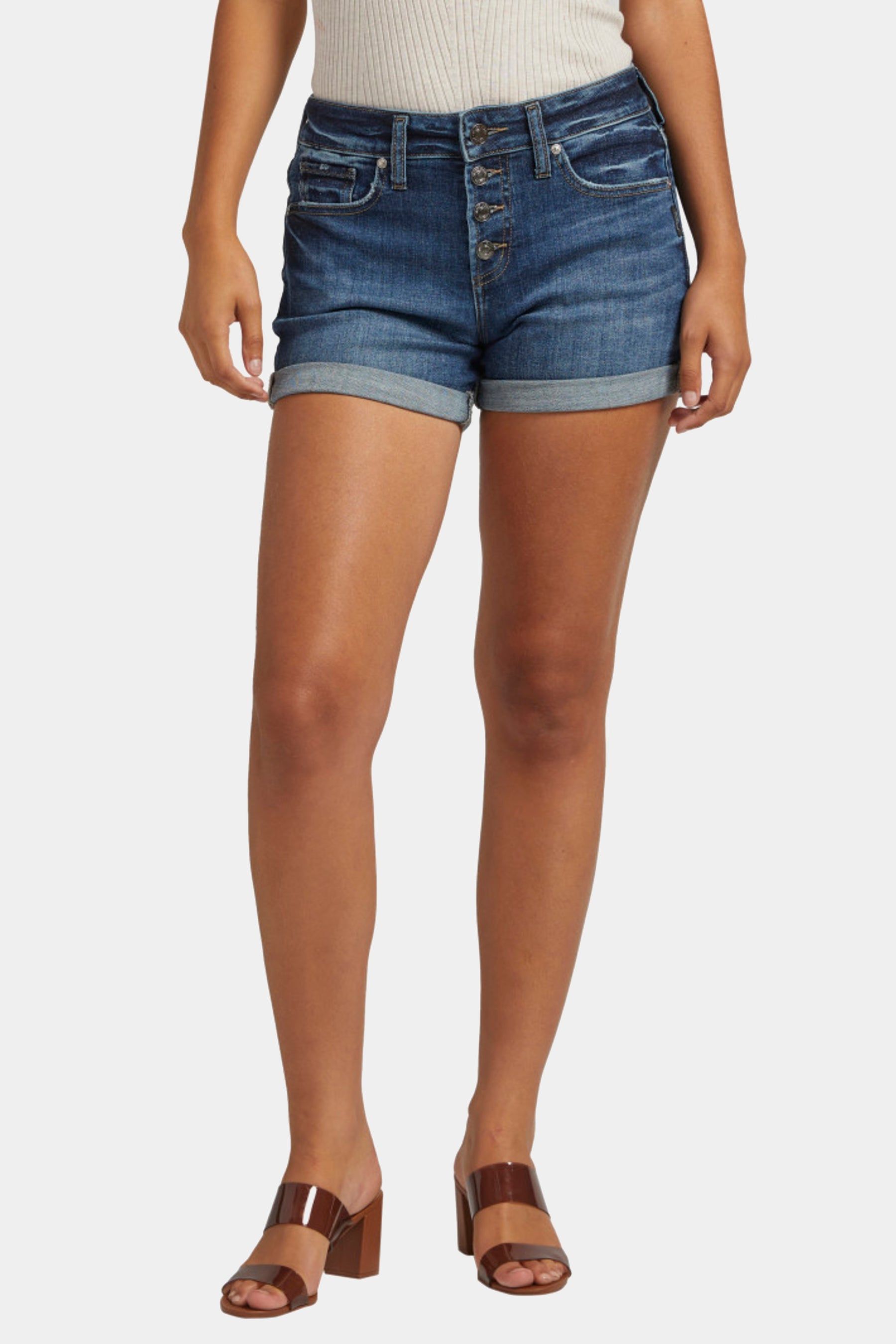 Mid-Rise Cross-hatch Look Shorts sold by Lord & Taylor
