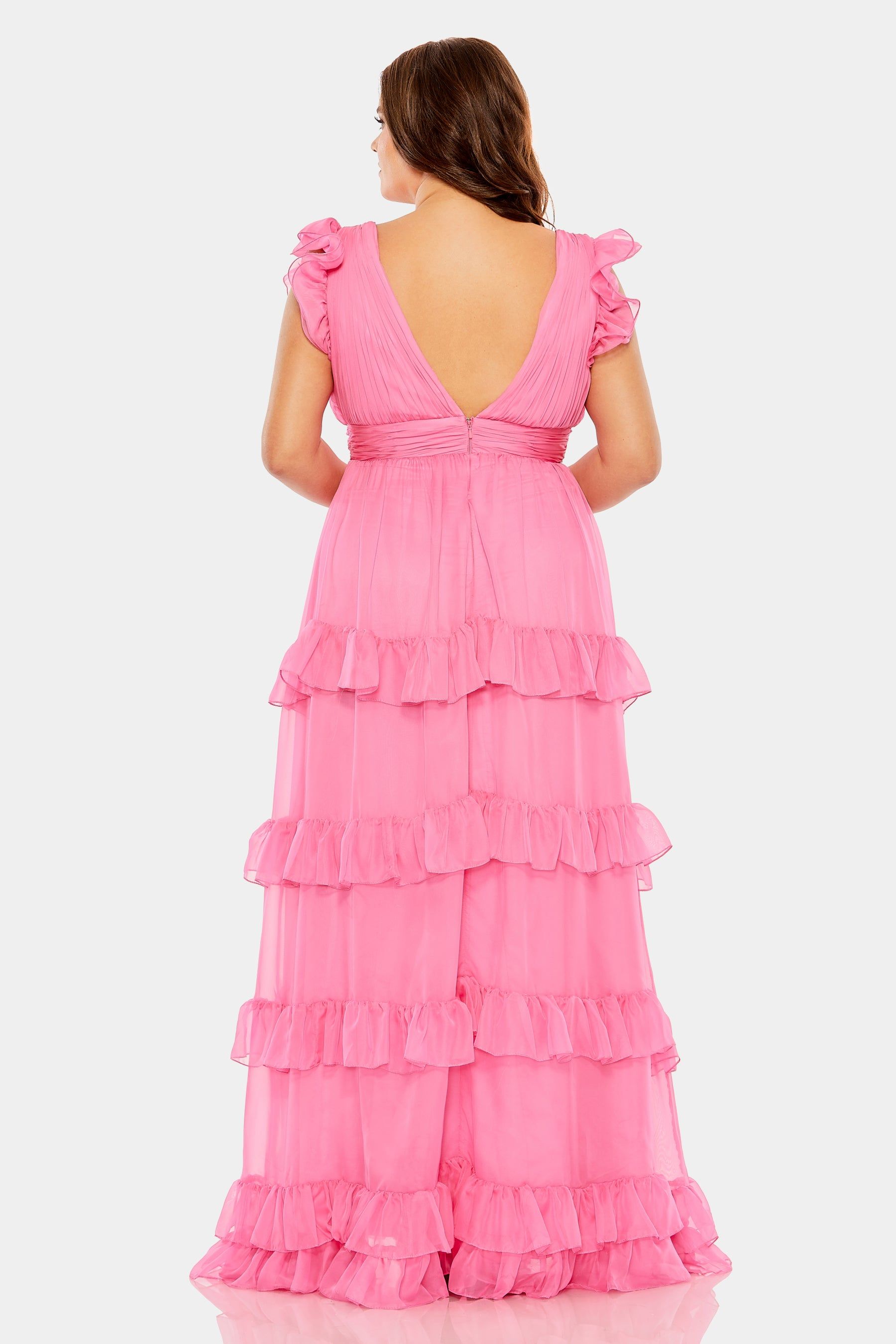 Tiered v-neckline ruched gown sold by Lord & Taylor product image thumbnail 2