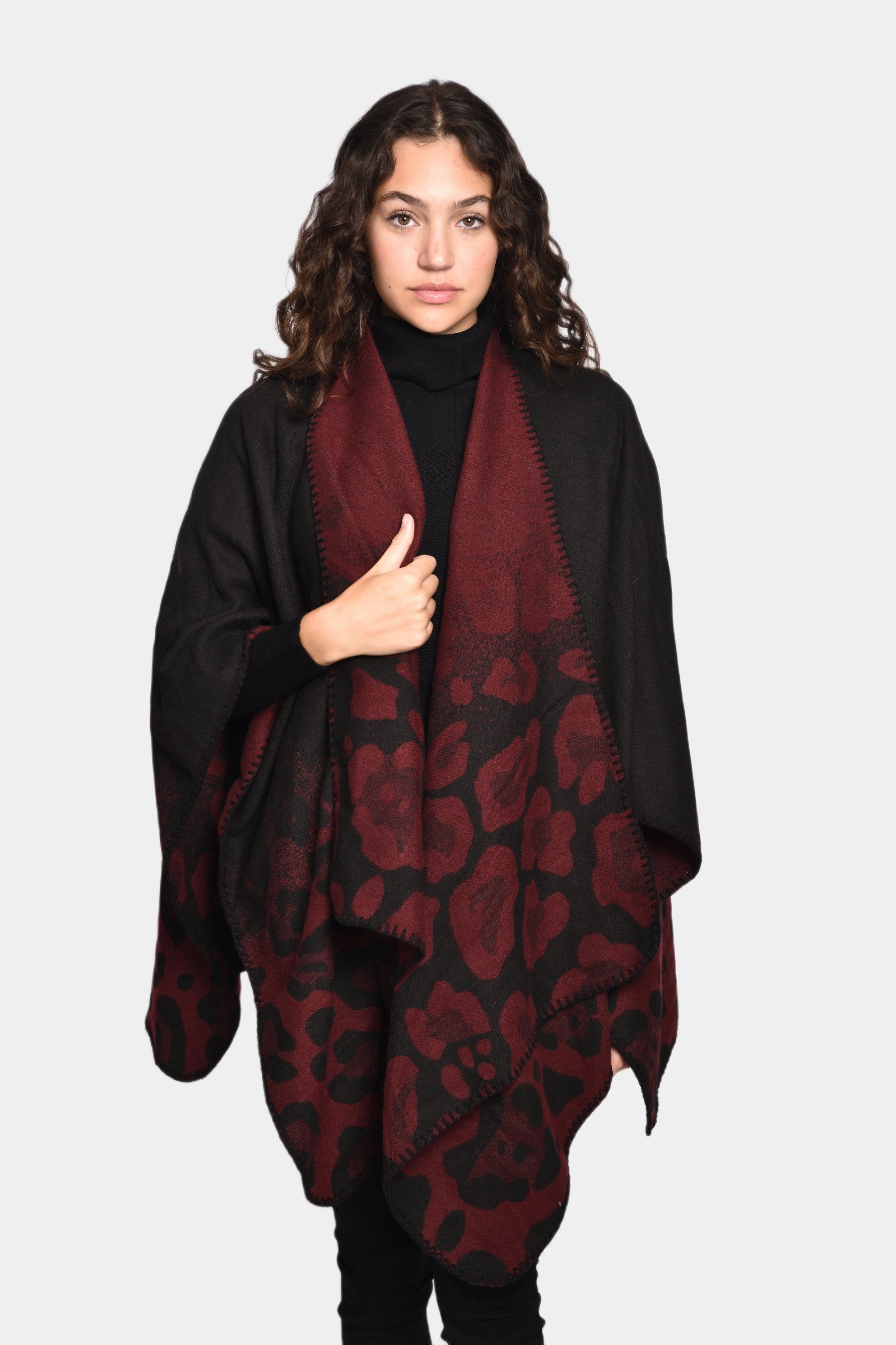 Reversible Animal Print Ruana sold by Lord & Taylor