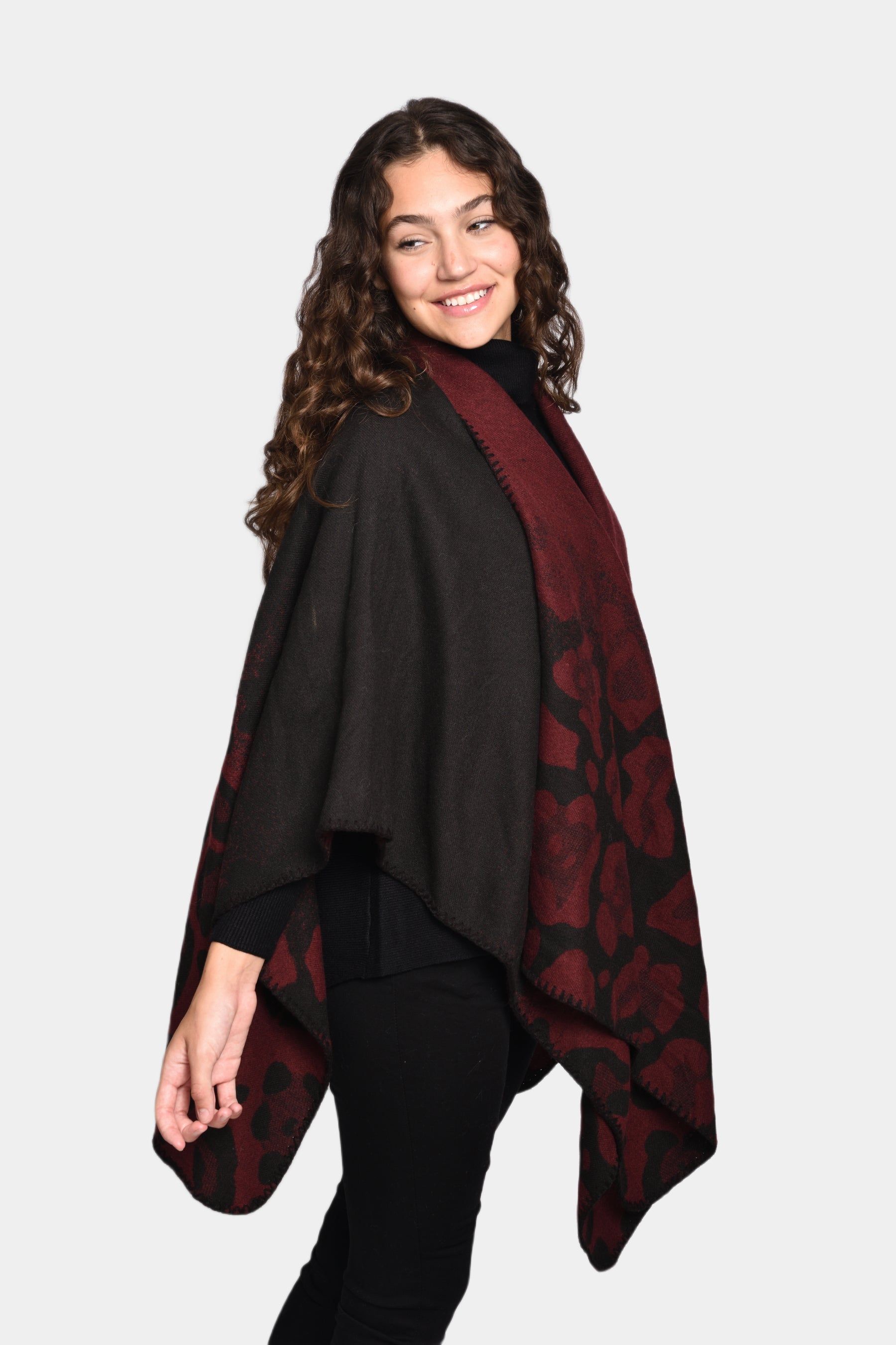 Reversible Animal Print Ruana sold by Lord & Taylor product image thumbnail 3
