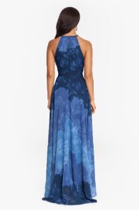 Long Halter Print Chiffon Wrap Dress sold by Lord & Taylor