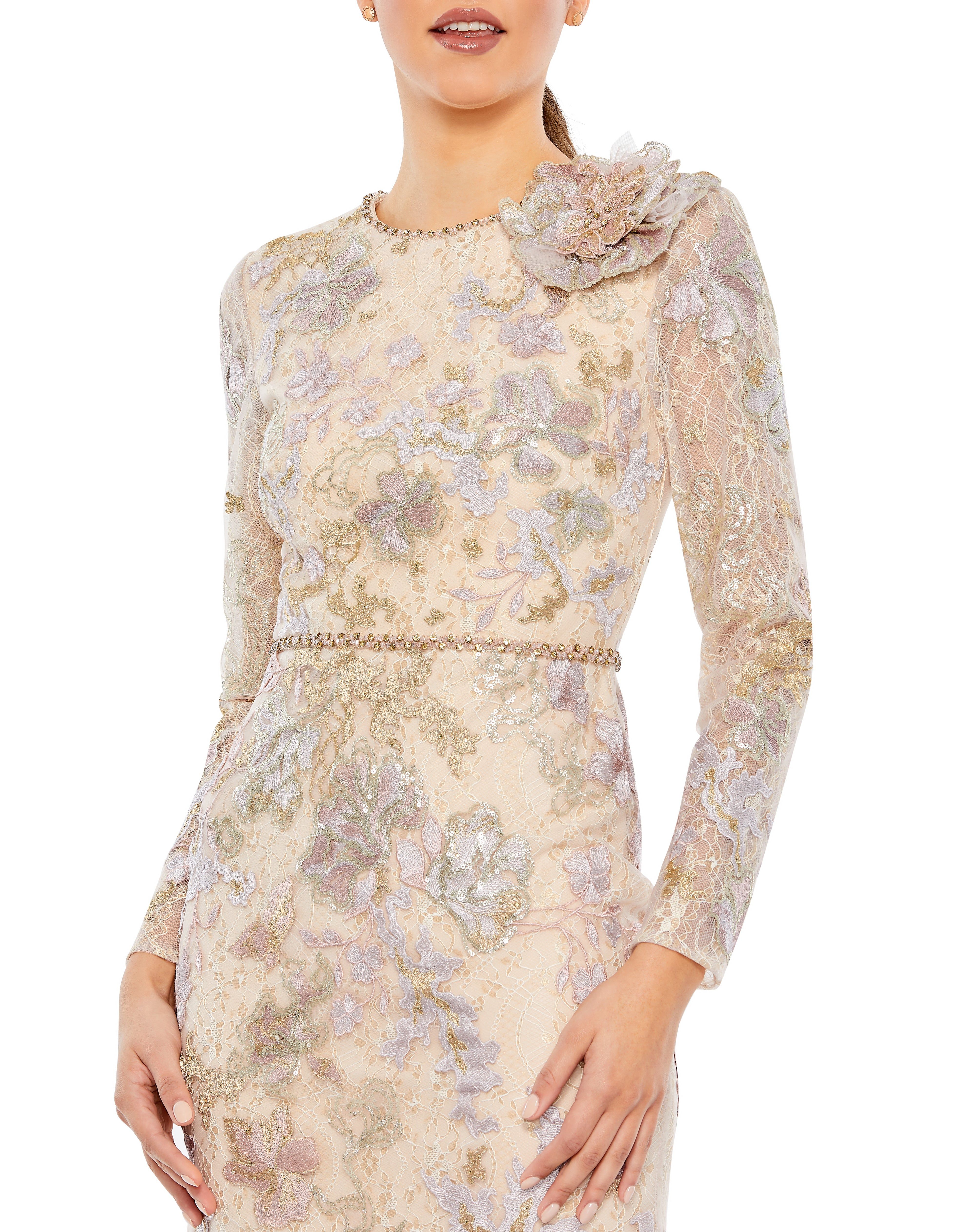 Embellished High Neck Long Sleeve Dress sold by Lord & Taylor product image thumbnail 4
