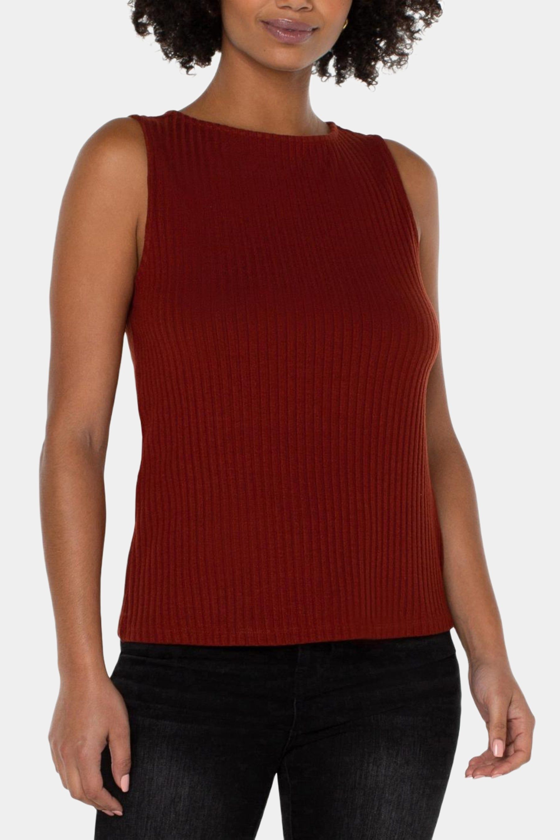 Boat Neck Rib Knit Top sold by Lord & Taylor