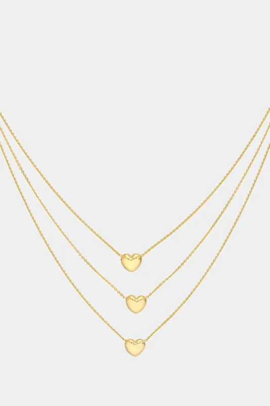 Triple Strand Puffy Heart Necklace sold by Lord & Taylor