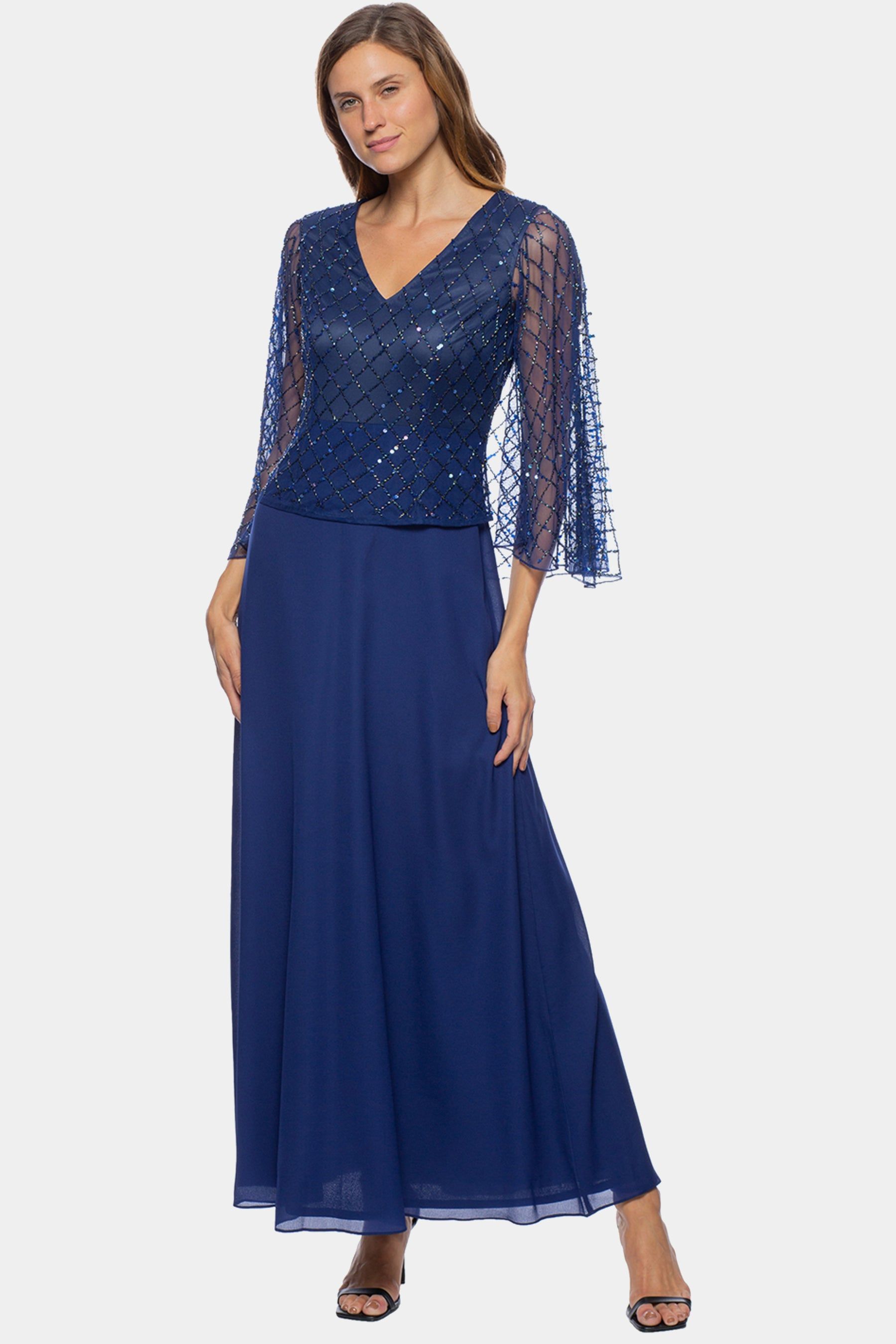 Beaded Caplet Chiffon Gown sold by Lord & Taylor