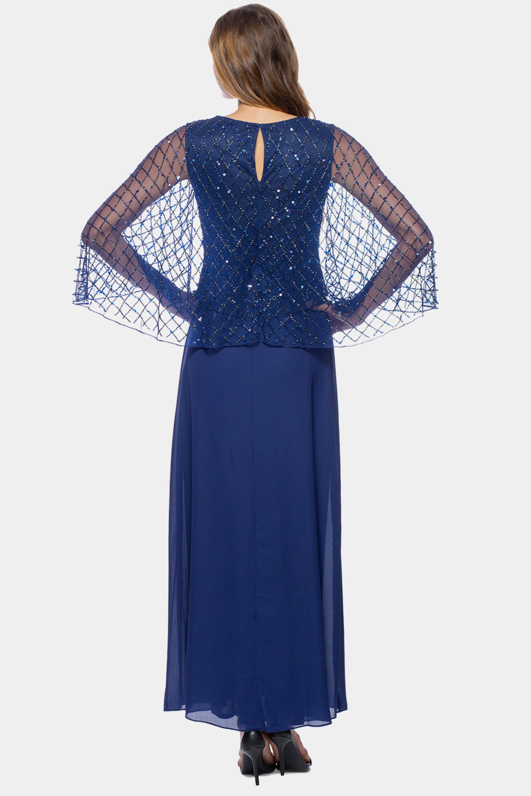 Beaded Caplet Chiffon Gown sold by Lord & Taylor product image thumbnail 2