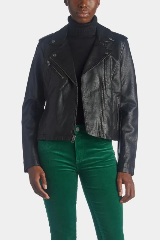 Classic Vegan Leather Moto sold by Lord & Taylor