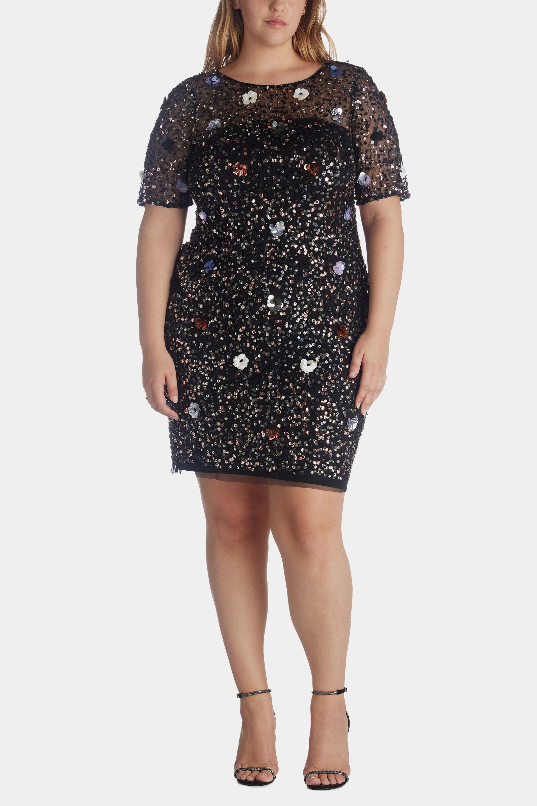 Beaded Mesh Sheath Dress sold by Lord & Taylor