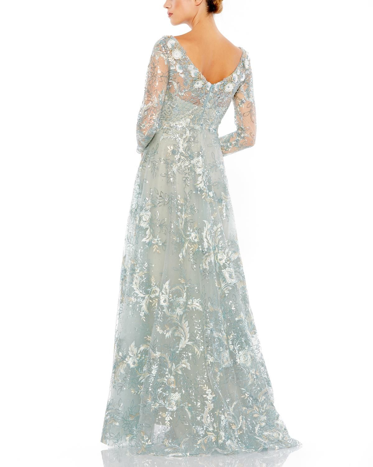 Long Sleeve A-Line Gown sold by Lord & Taylor product image thumbnail 3