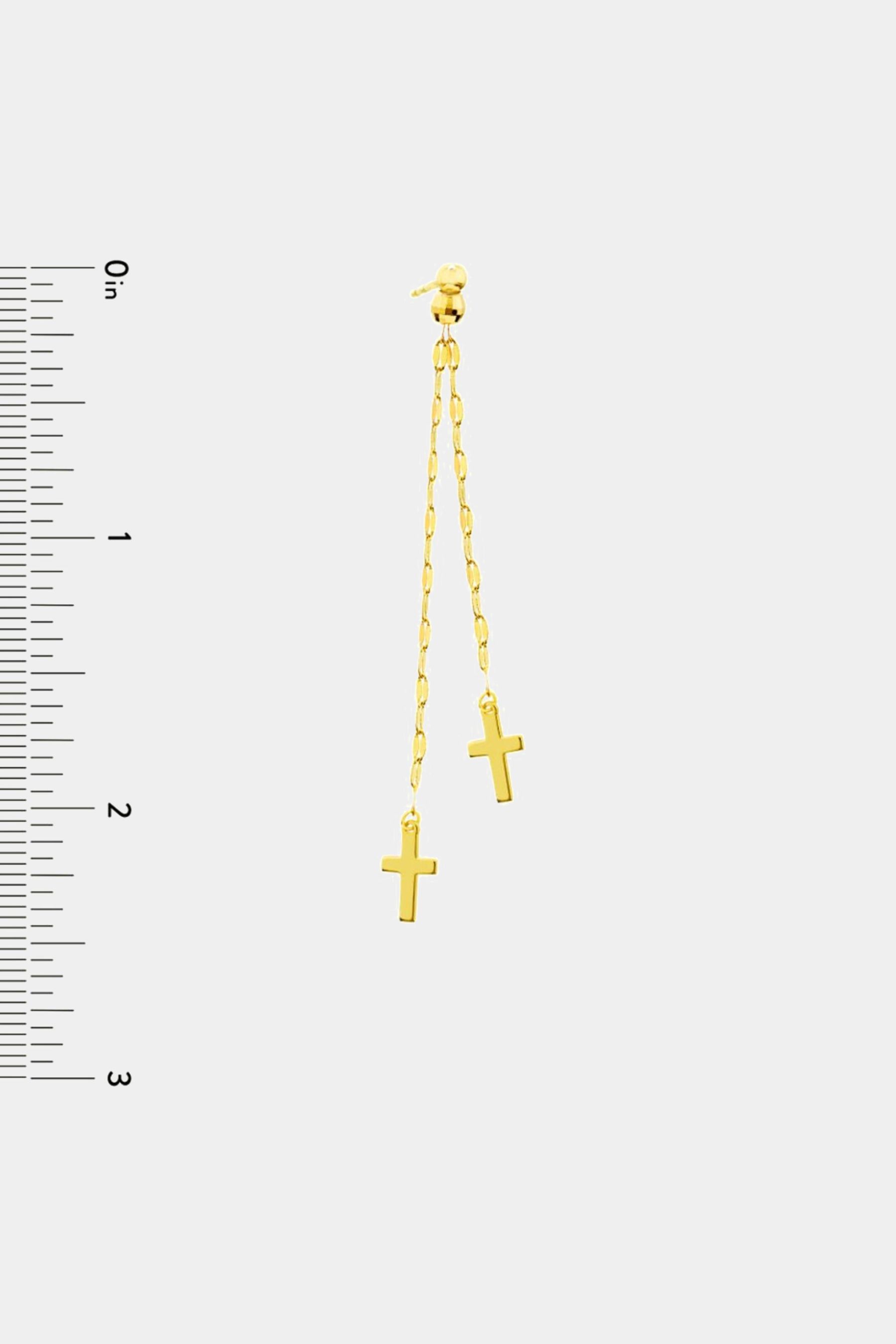 Polished Double Strand Dangle Cross Earrings sold by Lord & Taylor product image thumbnail 2