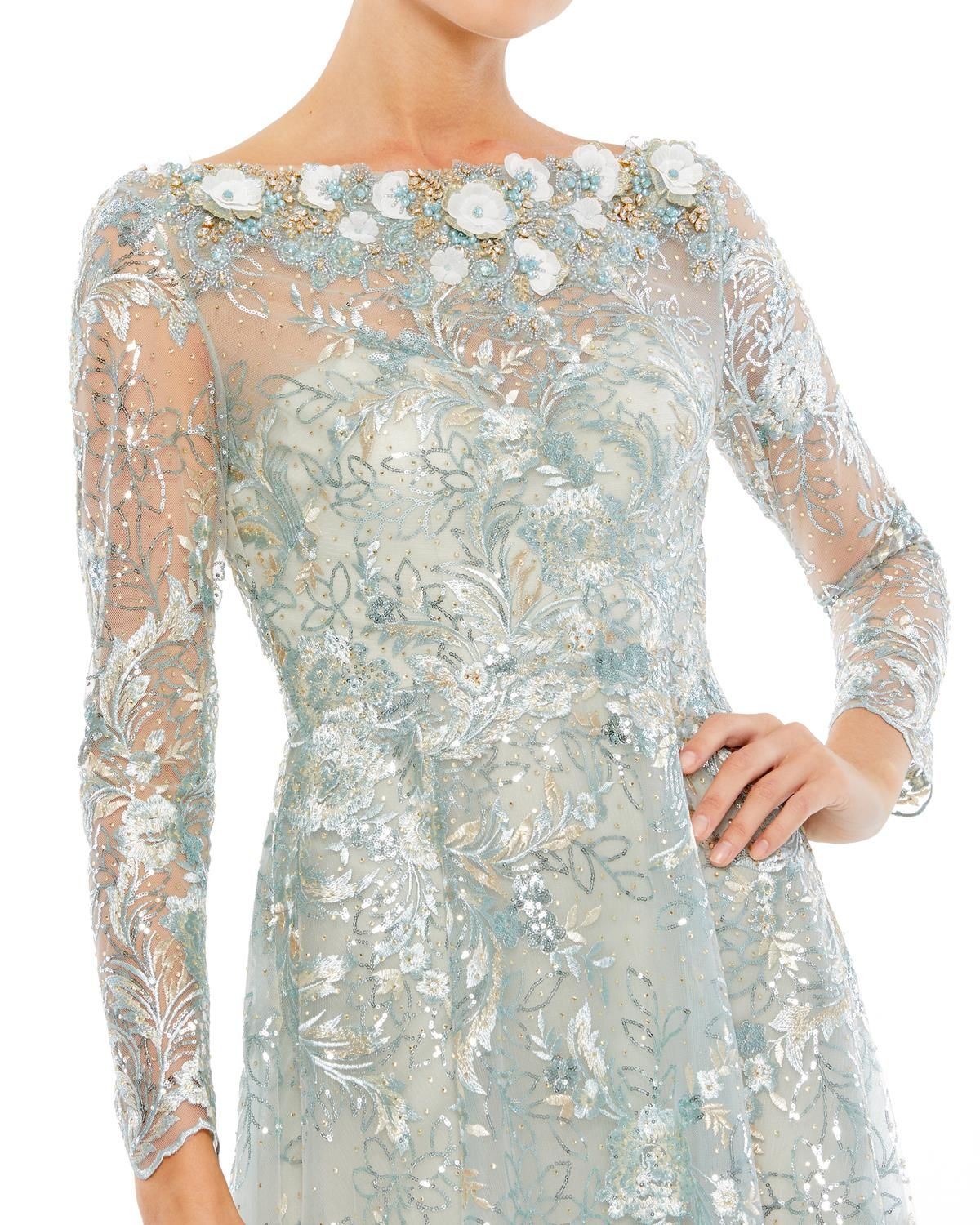 Long Sleeve A-Line Gown sold by Lord & Taylor product image thumbnail 2