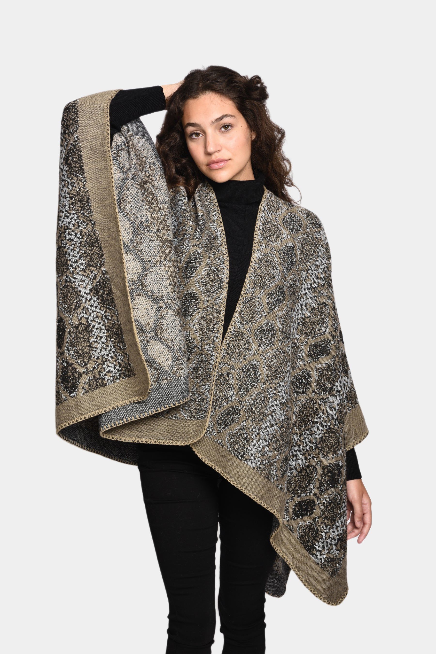 Reversible Printed Ruana sold by Lord & Taylor product image thumbnail 3