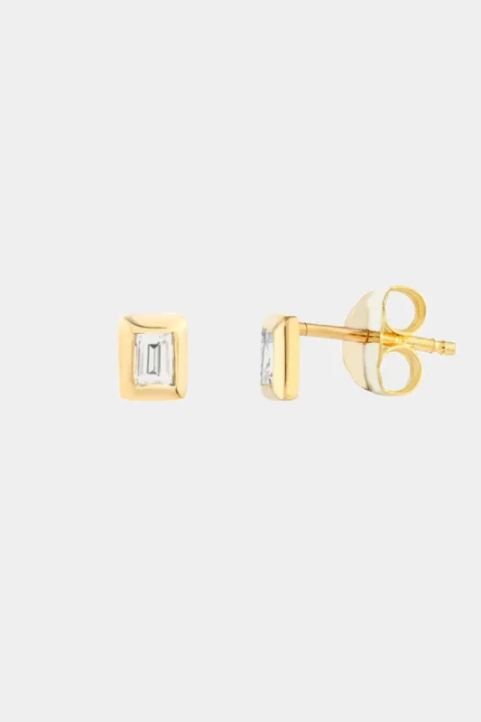Baguette Diamond Bezel Stud Earrings sold by Lord & Taylor