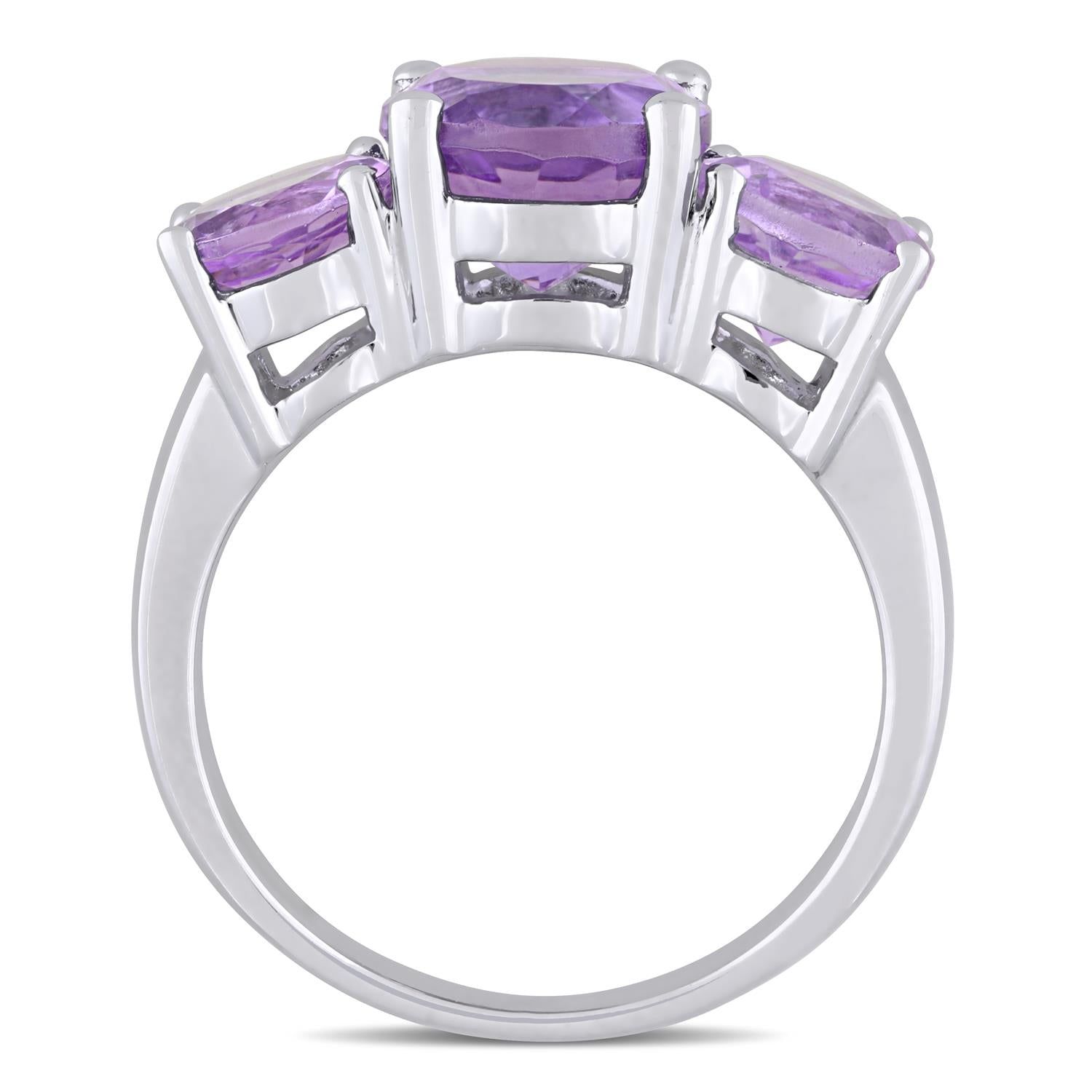 Amethyst 3-Stone Ring sold by Lord & Taylor product image thumbnail 3