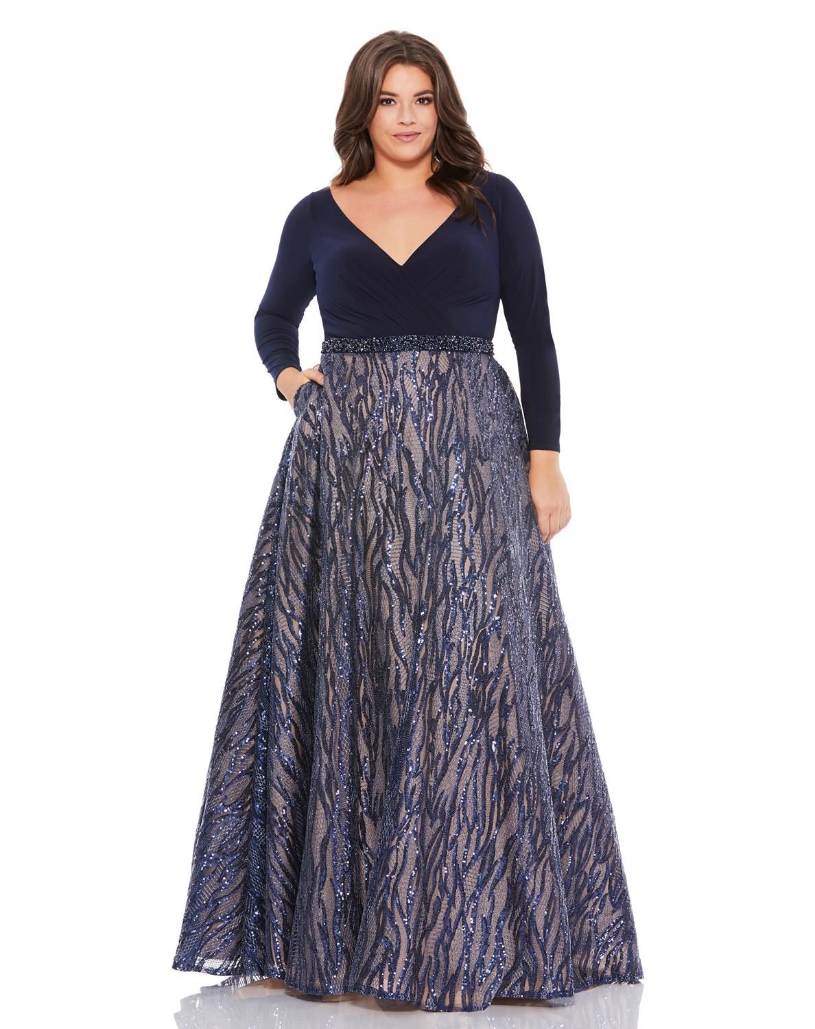 Long Sleeve A-Line Gown sold by Lord & Taylor