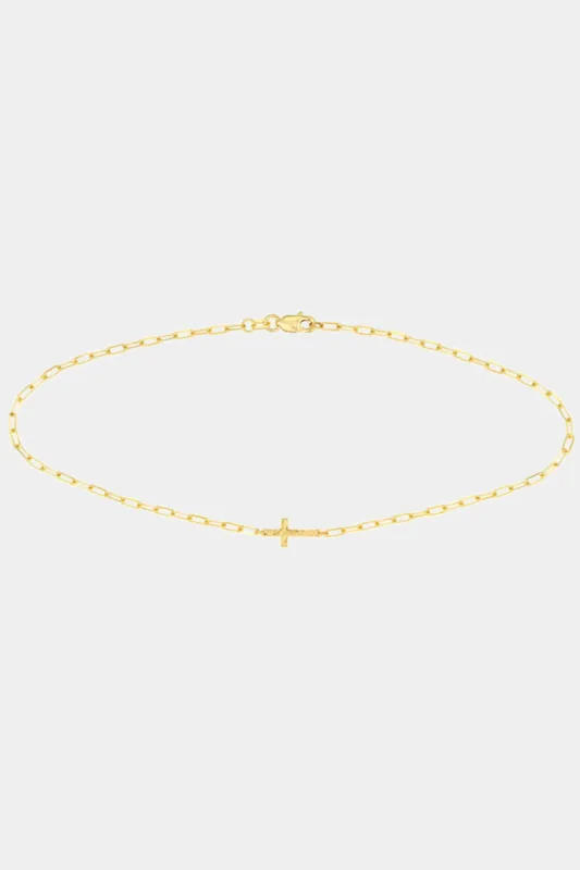 Paper Clip Cross Anklet sold by Lord & Taylor