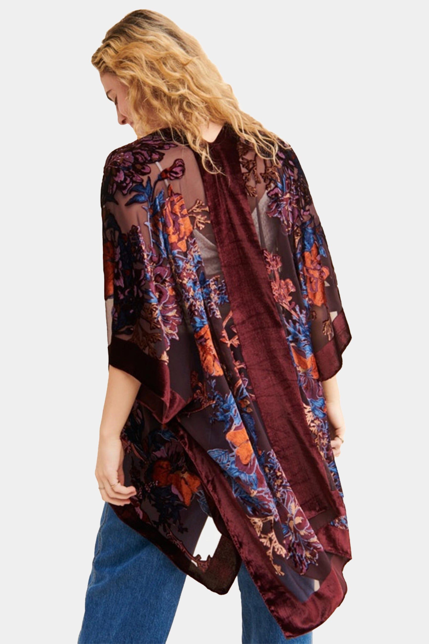 Ione Velvet Burnout Kimono sold by Lord & Taylor product image thumbnail 3